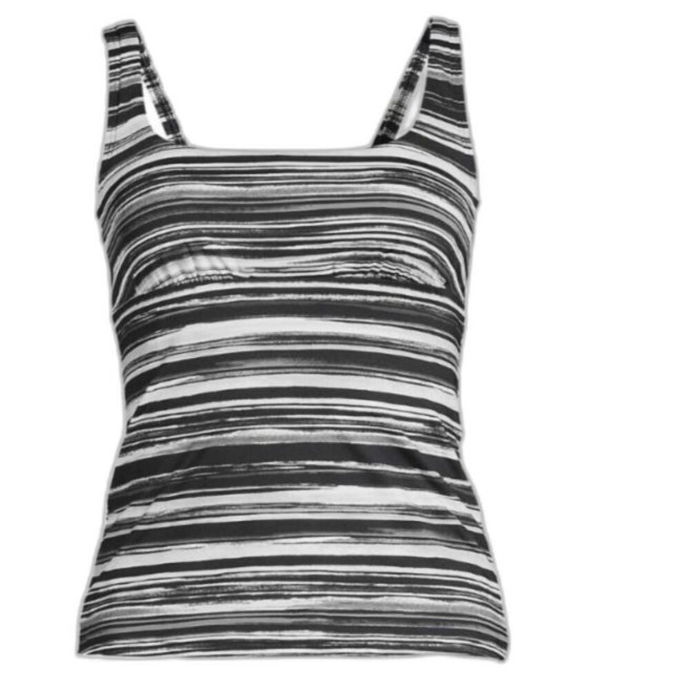 new lands end tankini swimsuit top 16w chlorine resistant & generic black bottom